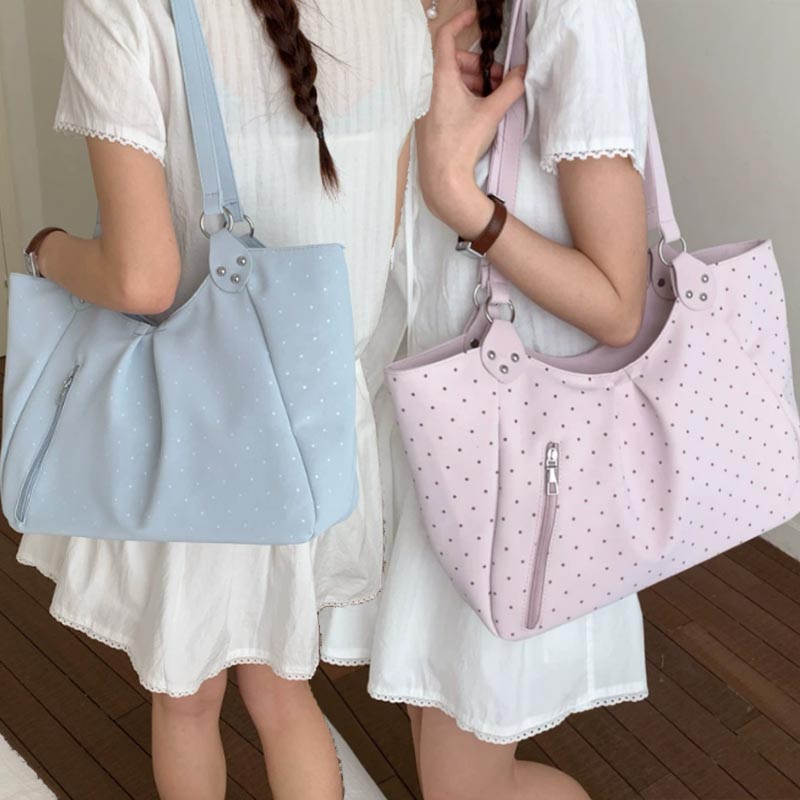Leather Work Duffle - Tas Selempang Polka Dot Korea Retro
