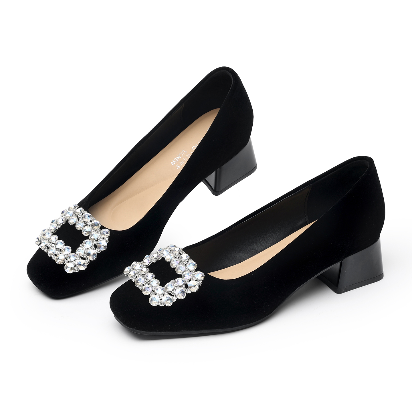 Leather Work Women Shoes - Sepatu Wanita Hak Tebal dengan Gesper