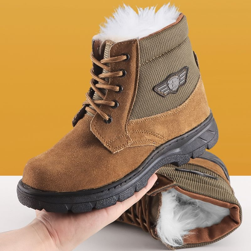 Leather Work Boots - Sepatu Bot Salju Pria Musim Dingin