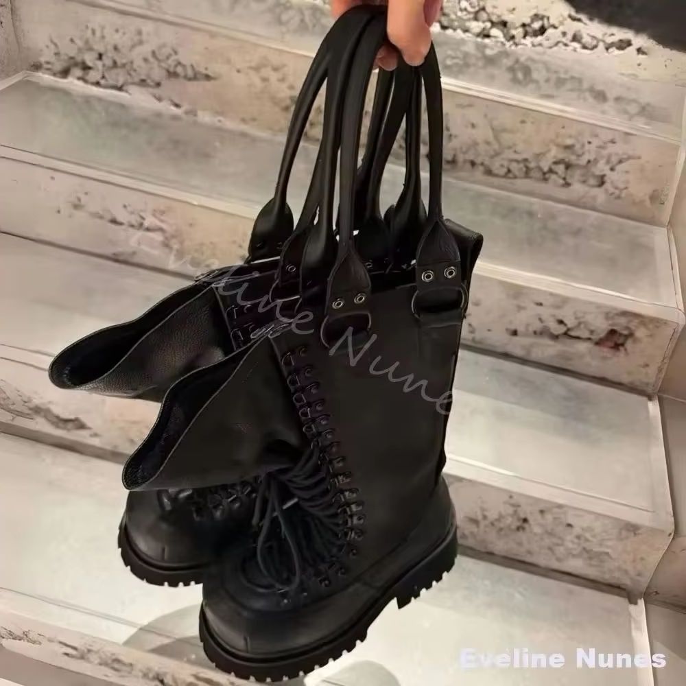 Leather Work Boots - Sepatu Bot Motor Kulit Asli Retro