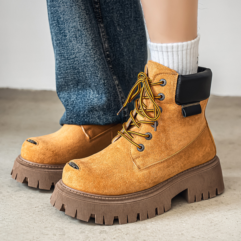 Leather Work Boots - Sepatu Bot Tinggi Klasik Kulit Outdoor