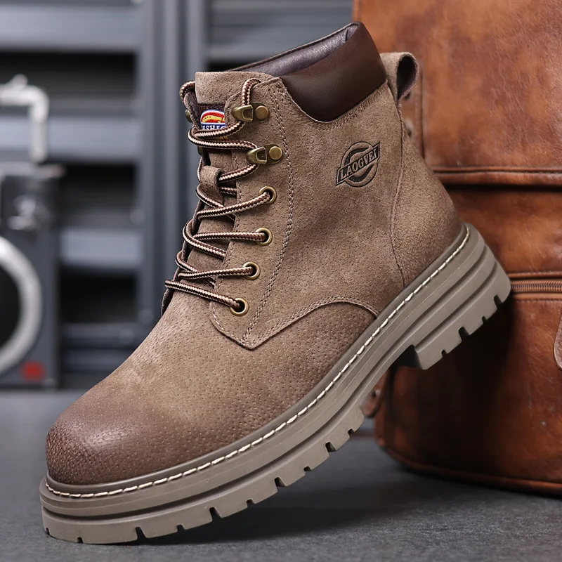 Leather Work Boots - Sepatu Pria Berkualitas Tinggi Sepatu Bot