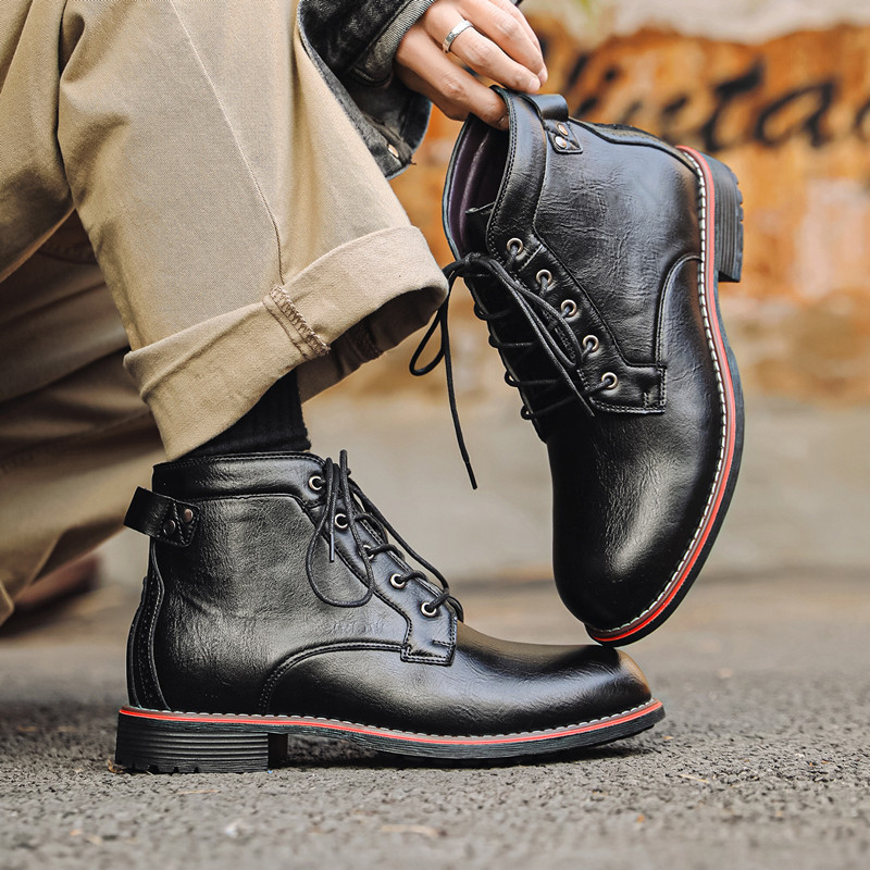 Leather Work Dress - Sepatu Kulit Pria Mewah Retro untuk