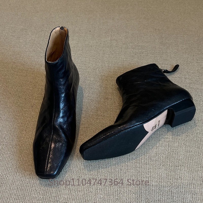 Leather Work Women Shoes - Sepatu Bot Wanita Kulit Domba Retro