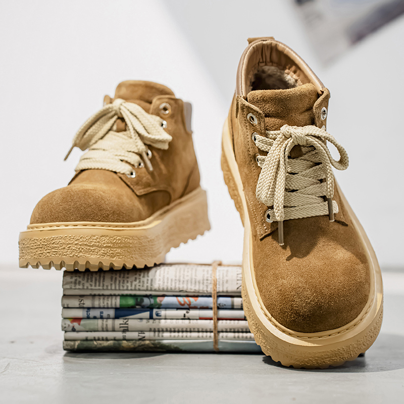Leather Work Boots - Sepatu bot pria berbahan suede berkualitas