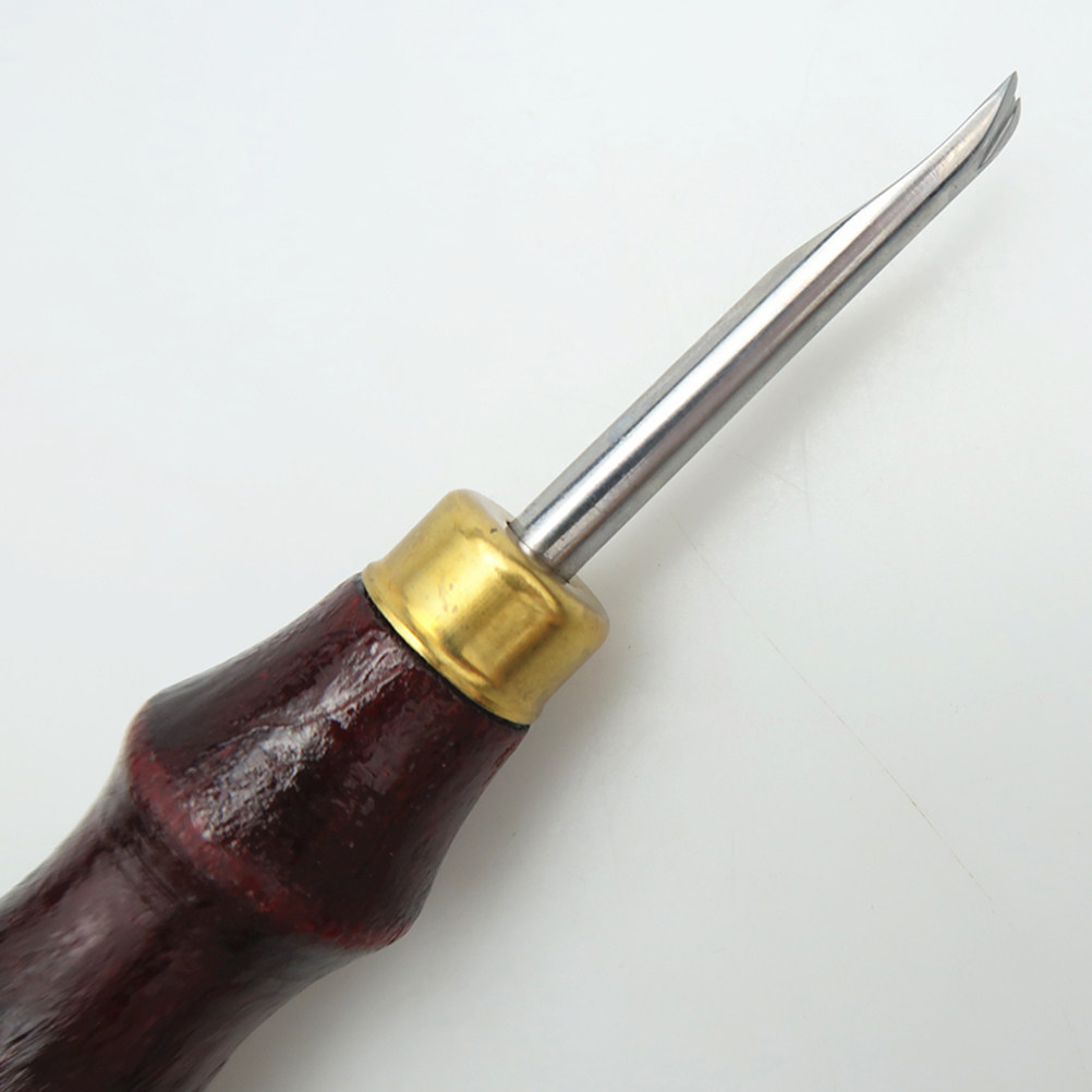 Leatherwork Edge Beveler - Beveler 1.2mm dengan Gagang Kayu Alami,