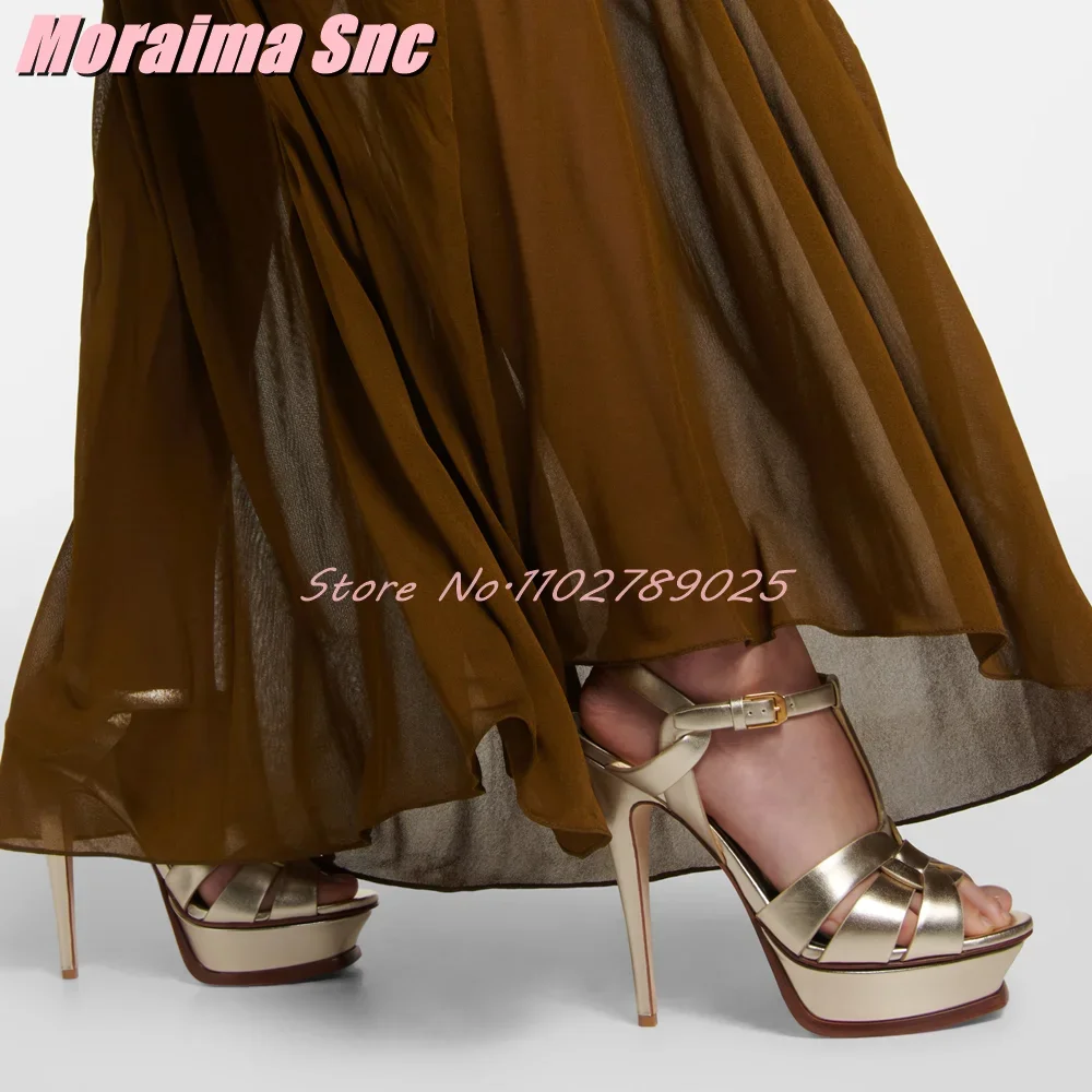 Platform Waeve t-strap sandal  - Leather Work Dress ulasan dan harga