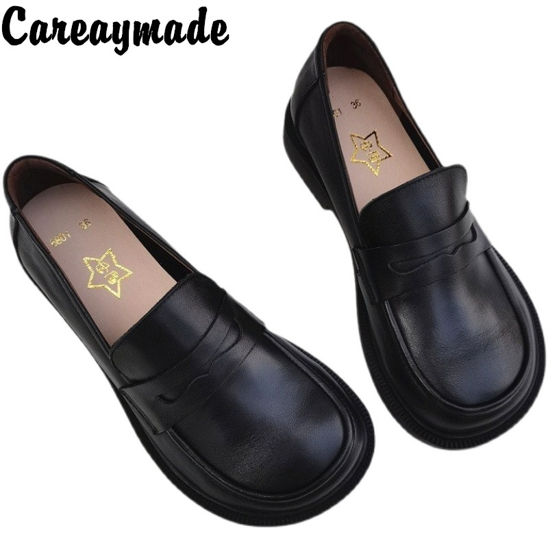 Careaymade-Sepatu Kasual Wanit - Leather Work Women Shoes ulasan dan harga