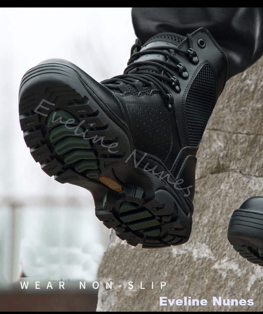 Sepatu Bot Tempur Taktis Mesh  - Leather Work Boots ulasan dan harga