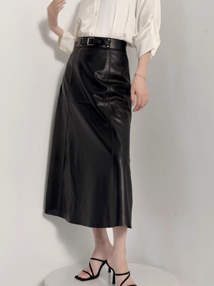 Rok Kulit Asli Wanita Model A- - Leather Work Outfit ulasan dan harga