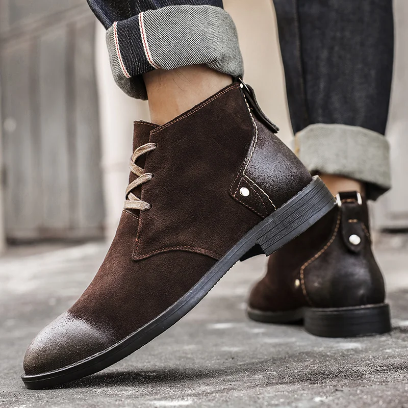 Sepatu Boots Kulit Suede Sapi  - Leather Work Boots ulasan dan harga