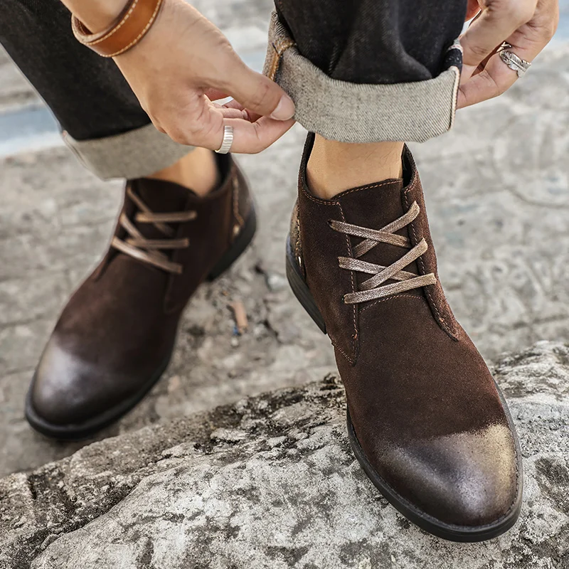Sepatu Boots Kulit Suede Sapi  - Leather Work Boots ulasan dan harga