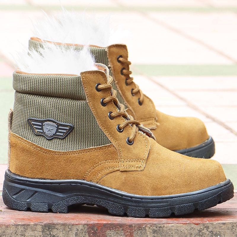 Sepatu Bot Salju Pria Musim Di - Leather Work Boots ulasan dan harga