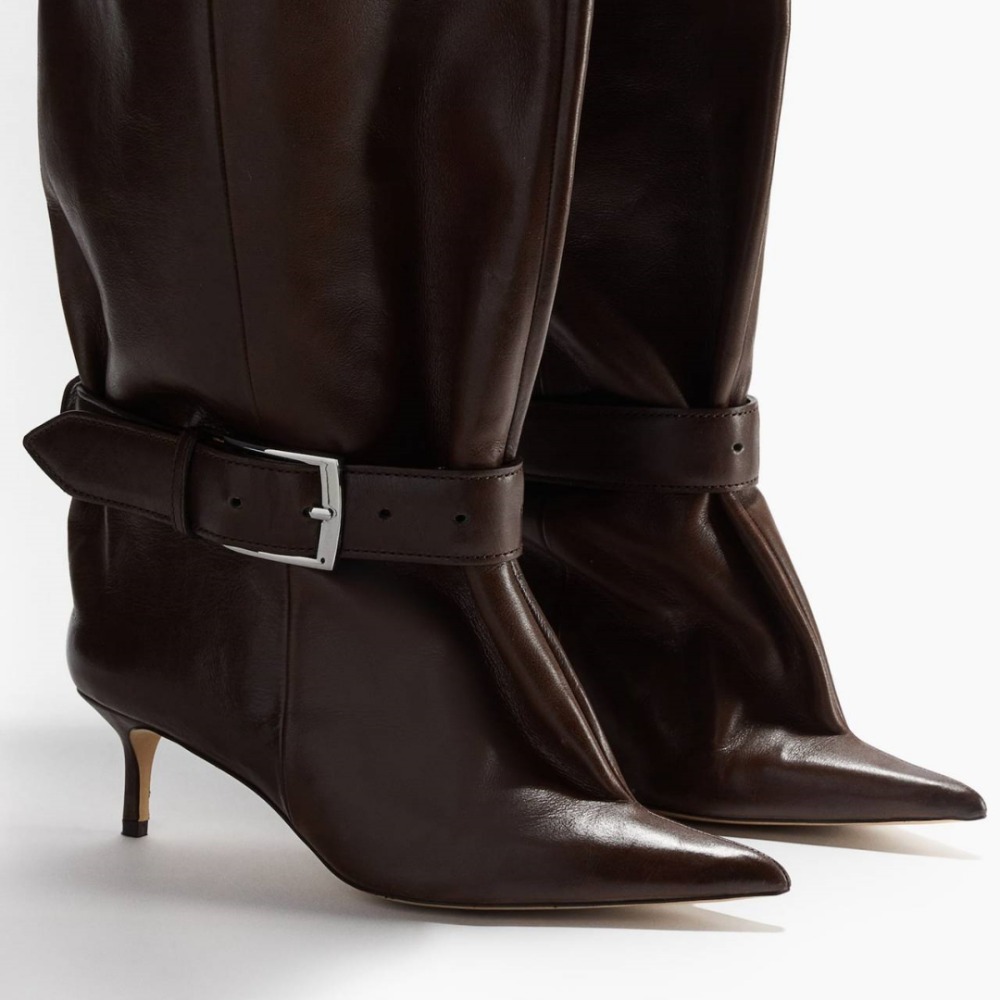 Sepatu Bot Wanita Ujung Runcin - Leather Work Dress ulasan dan harga