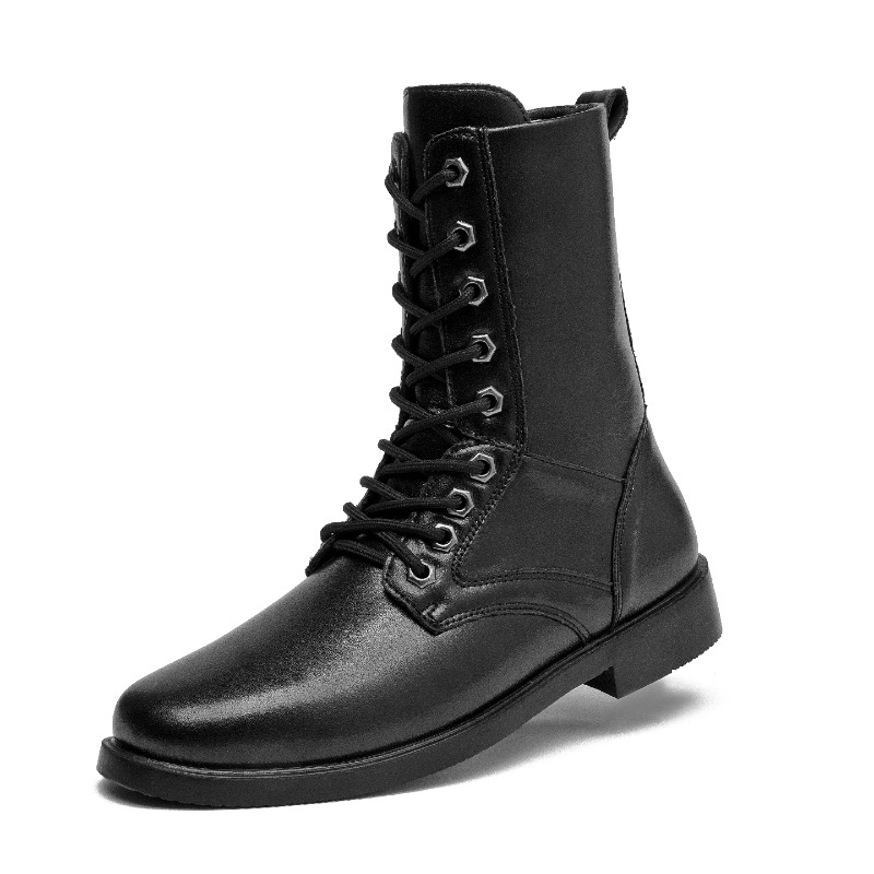 Sepatu Bot Kulit Tinggi Anti S - Leather Work Boots ulasan dan harga
