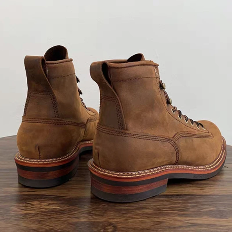 Sepatu bot pergelangan kaki pr - Leather Work Boots ulasan dan harga