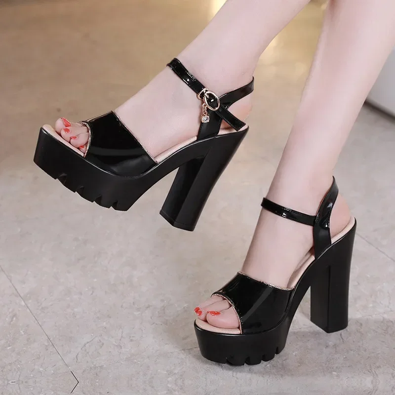 Sandal Kulit Paten Bawah Tebal - Leather Work Dress ulasan dan harga