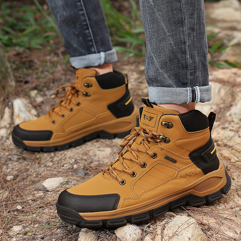 Sepatu Bot Pria Musim Gugur Ba - Leather Work Boots ulasan dan harga