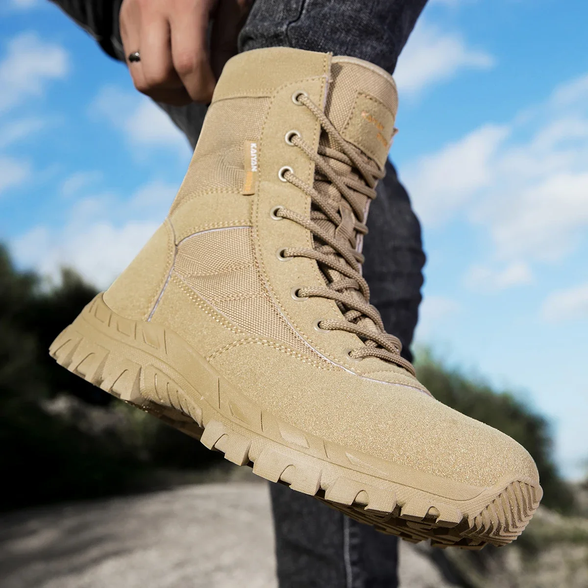 Sepatu Hiking Luar Ruangan Pri - Leather Work Boots ulasan dan harga