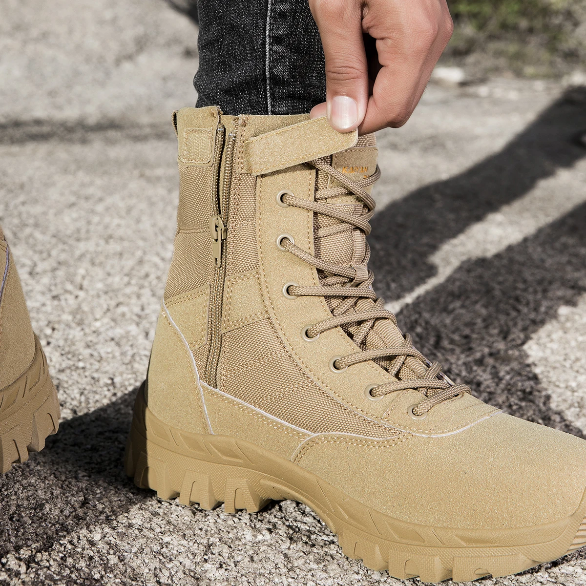 Sepatu Hiking Luar Ruangan Pri - Leather Work Boots ulasan dan harga