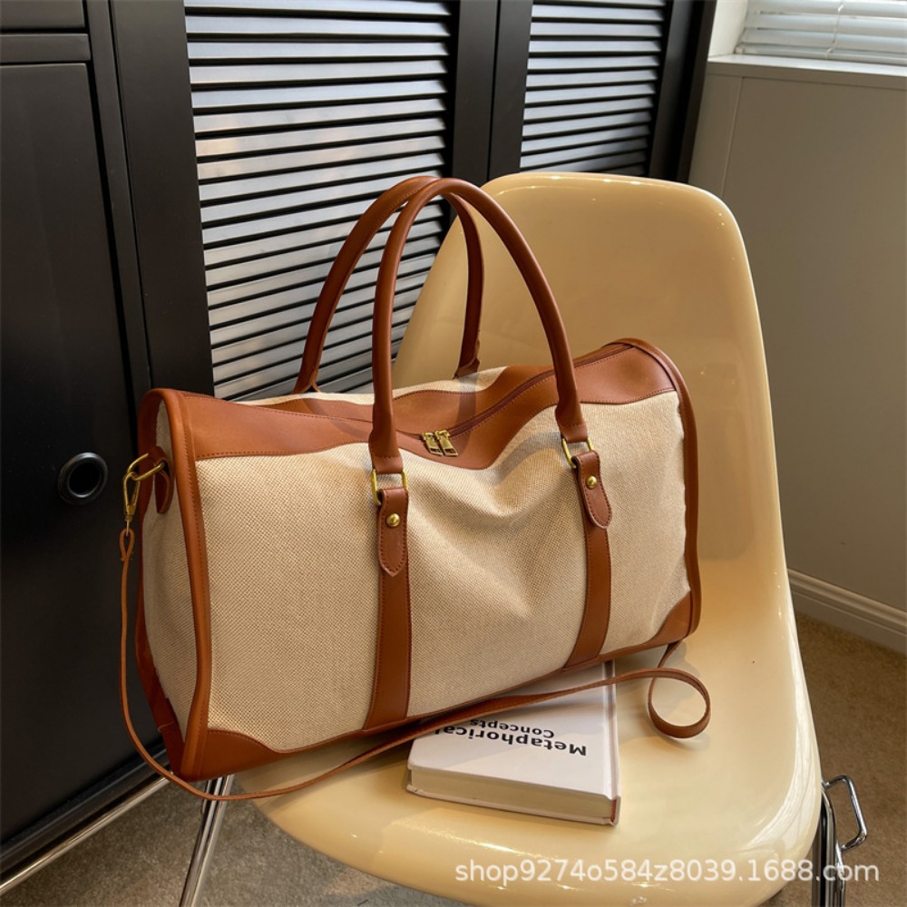 Tas Tote Kanvas & Kulit PU Vin - Leather Work Duffle ulasan dan harga