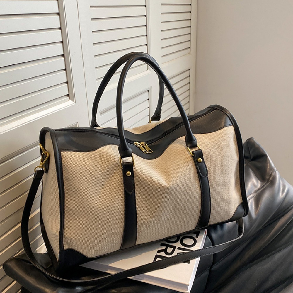 Tas Tote Kanvas & Kulit PU Vin - Leather Work Duffle ulasan dan harga