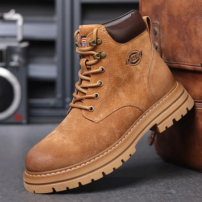 Sepatu Pria Berkualitas Tinggi - Leather Work Boots ulasan dan harga