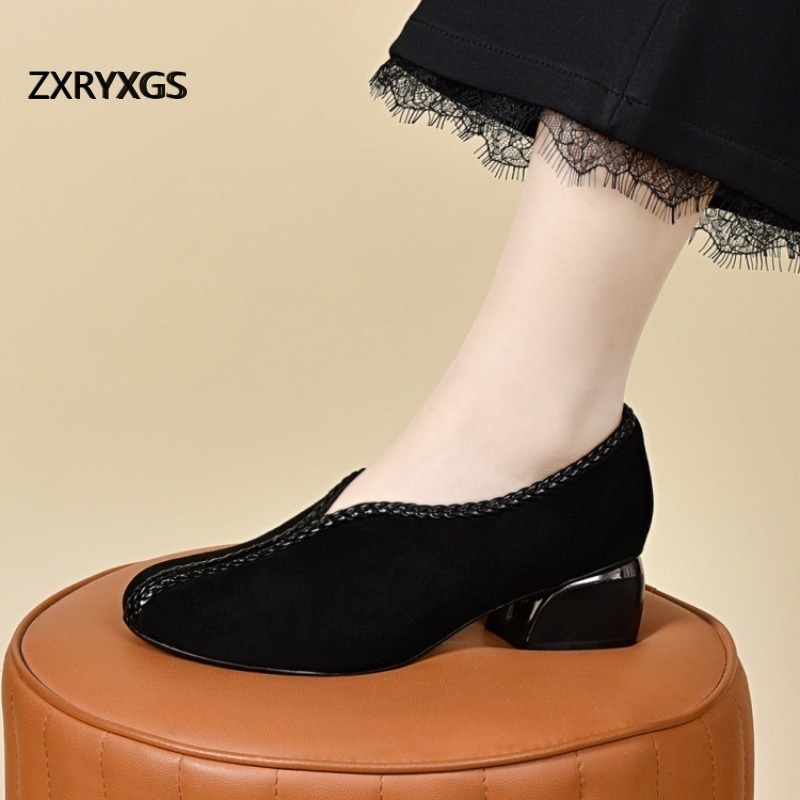 ZXRYXGS Sepatu Kulit Domba Hit - Leather Work Women Shoes ulasan dan harga