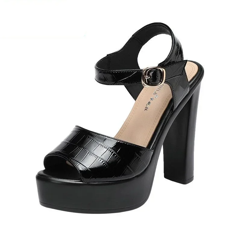 Sandal Kulit Asli Fashion 10Cm - Leather Work Dress ulasan dan harga