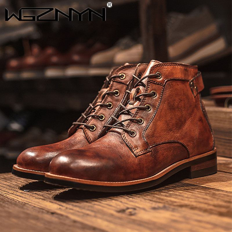 Sepatu Kulit Pria Tinggi Retro - Leather Work Dress ulasan dan harga