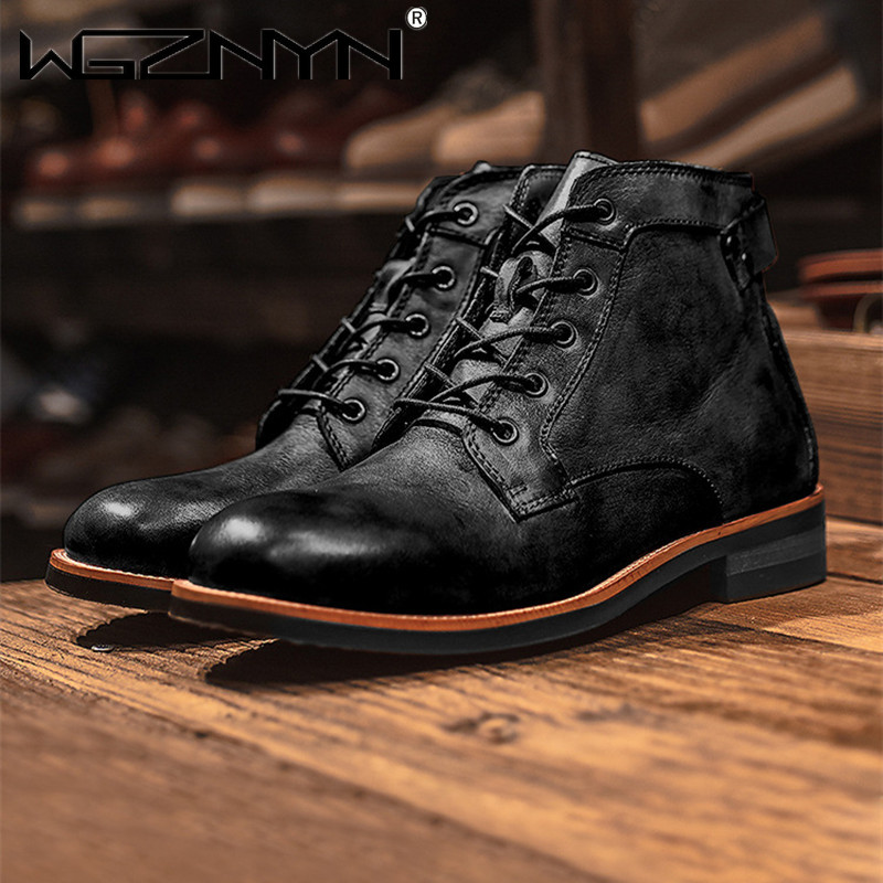Sepatu Kulit Pria Tinggi Retro - Leather Work Dress ulasan dan harga
