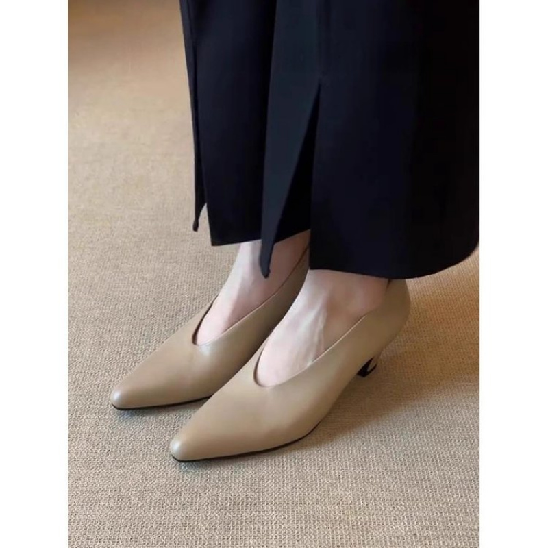 Sepatu Hak Tebal Ujung Lancip  - Leather Work Dress ulasan dan harga