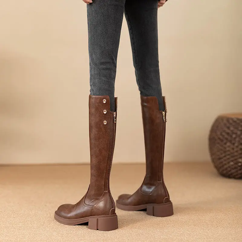 Sepatu Bot Wanita Musim Gugur  - Leather Work Boots ulasan dan harga