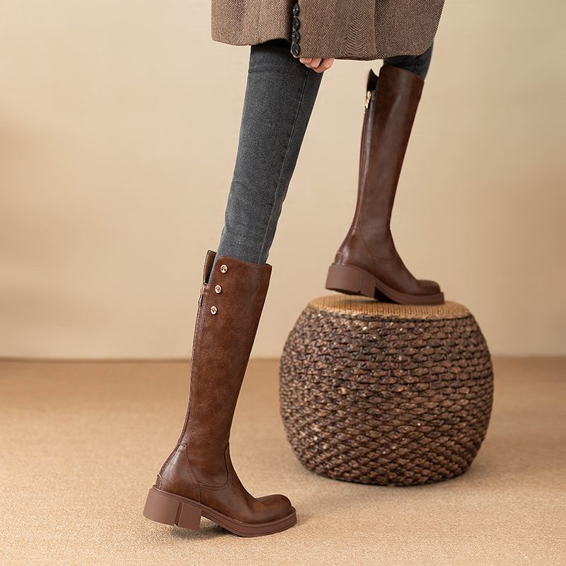 Sepatu Bot Wanita Musim Gugur  - Leather Work Boots ulasan dan harga